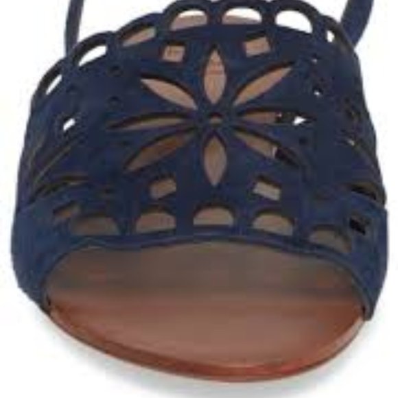 Auth TORY BURCH May Perforated Ankle Strap Sandal - Picture 5 of 8